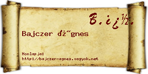 Bajczer Ágnes névjegykártya